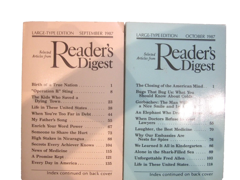 Readers Digest Magazine 1987 4 Book Lot Large Print Edition - Image 2 of 4