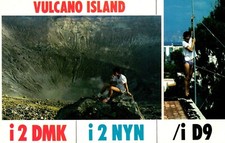 Vulcano Island Italy I2DMK I2NYN Amateur QSL Radio Postcard