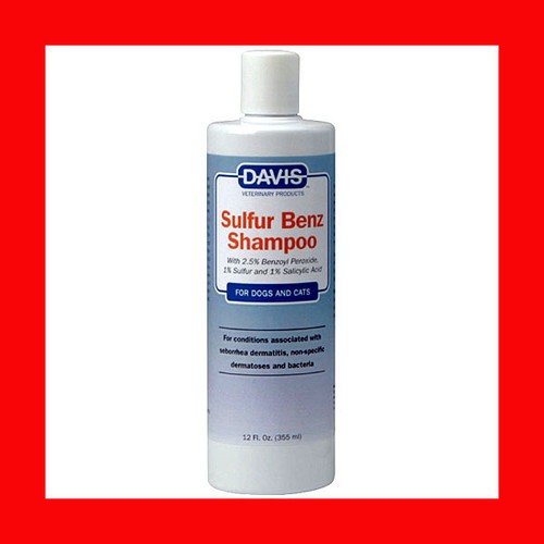 Davis Sulfur Benz Medicated Shampoo 12 oz Benzoyl Peroxide Dual formula