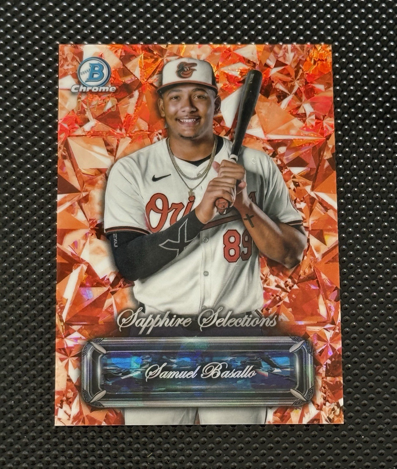 2024 Bowman Chrome Sapphire Selections Samuel Basallo Orange /25 Rookie SSP