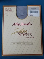 Nice Touch Pantyhose Silken Sheers Cloud Grey Average Reinforced Panty