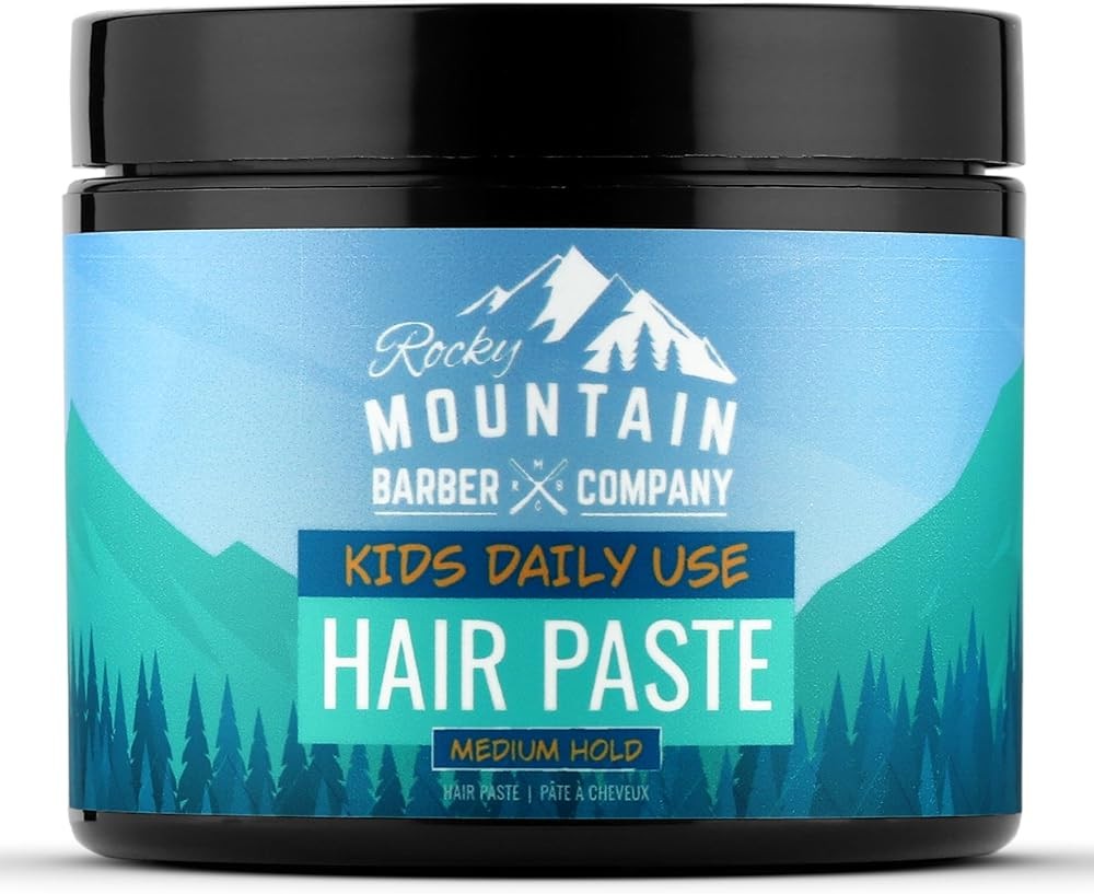 Rocky Mountain Barber Company Kids Hair Styling Paste for Boys - Large 4 oz Tub