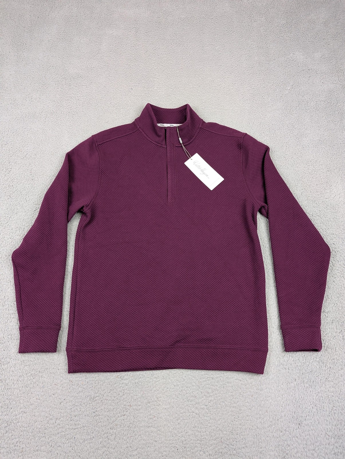 Walter Hagen Pullover Mens Small Beet Purple Clubhouse Quarter Zip Golf Thermal