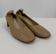 Everlane Italian Leather Day Heel Light Taupe 10 Women's Elastic Back Comfort