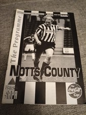 Notts County V Bury 20/08/1996 Coca Cola League Cup Programme