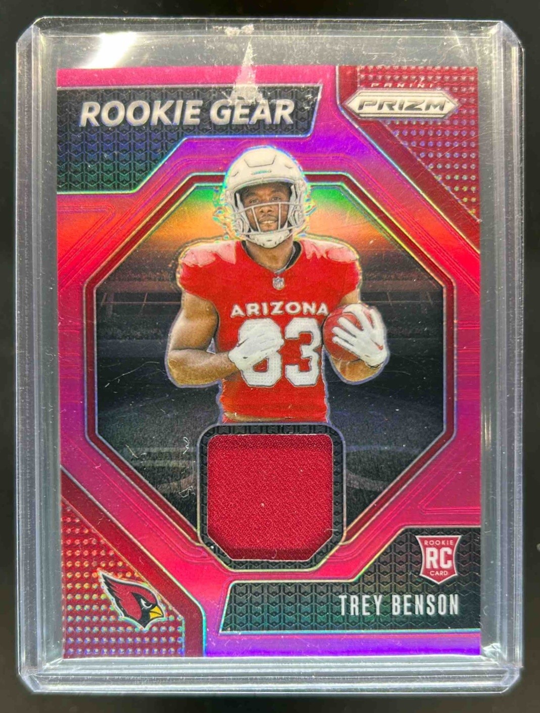 2024 Prizm Trey Benson Rookie Gear RC Jersey Pink #RG-TBN Cardinals