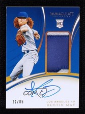 2020 Panini Immaculate Rookie Holo Gold 12/85 Dustin May #127 Patch Auto 5f7