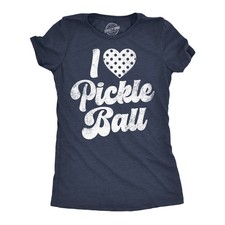 Womens Funny T Shirts I Heart Pickleball Sarcastic Graphic Novelty Tee For