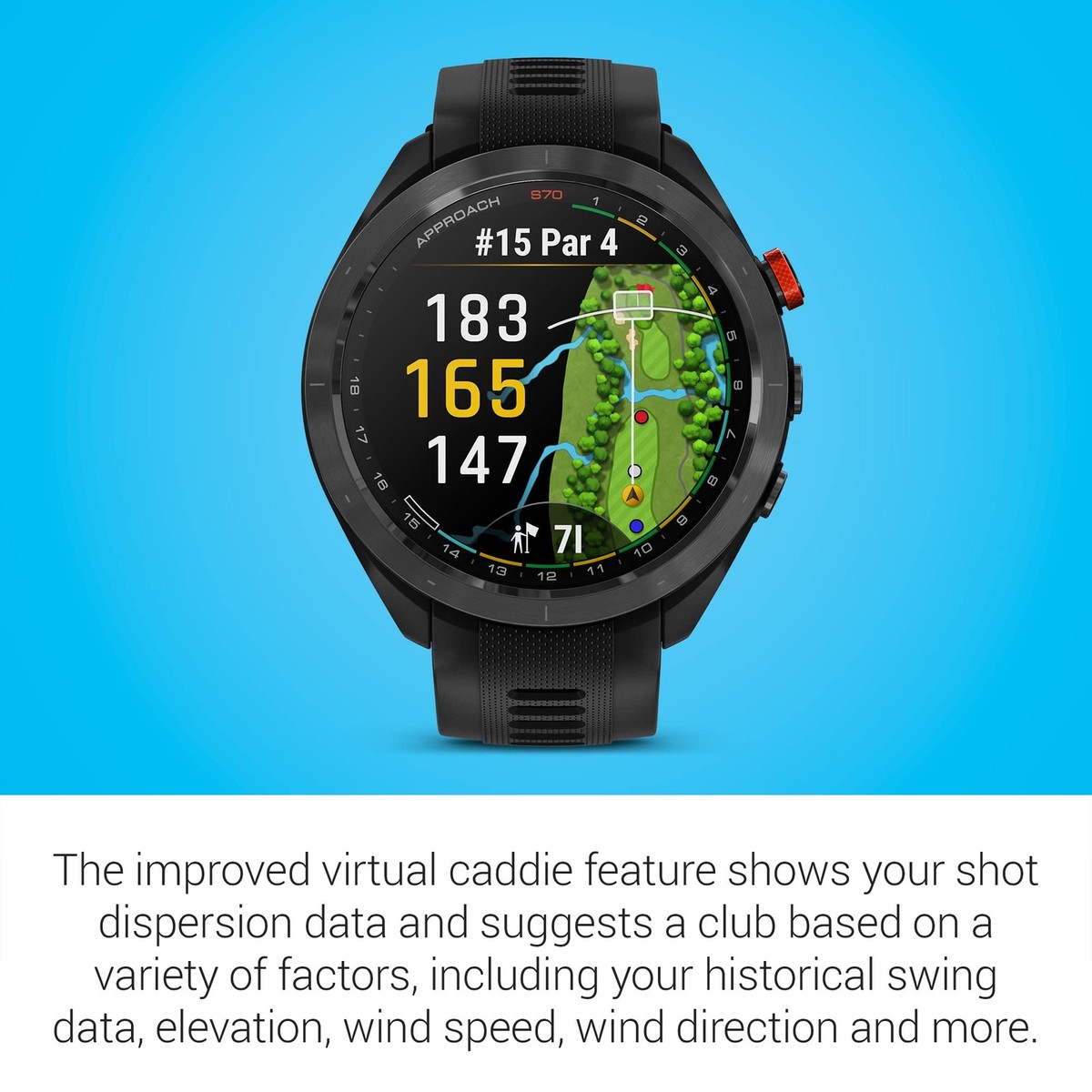 【美品】GARMIN APPROACH S70 47MM ブラック ガーミン GARMIN Approach S70 アプローチ S70 47mm ブラック