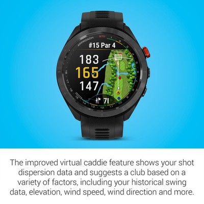 Garmin Approach S70 GPS Watch - Black/Black for sale online