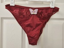 Vintage Girly Shinny String Bikini Lace And Butterfly Panties. Size Med