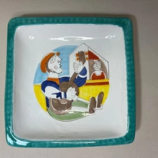 DeSimone Guitar Player Square Plate Decorative Plate Collector Dish 10” x 10”