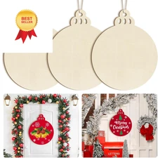 Large Size 12" Wooden Ball Ornaments to Paint, DIY Bell Large, 