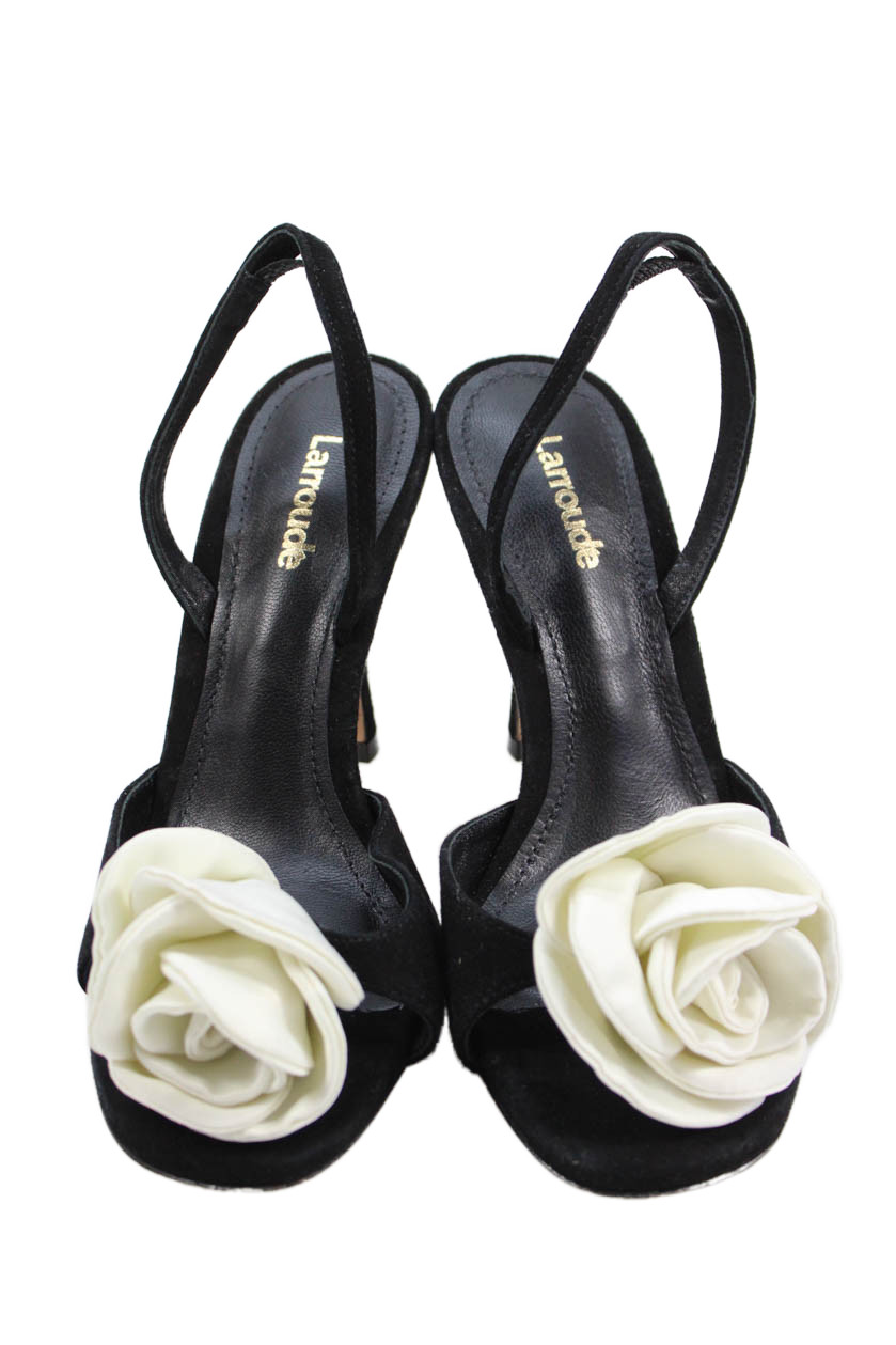 Larroude Womens Suede Solid Open Toe Slingback Sa… - image 2