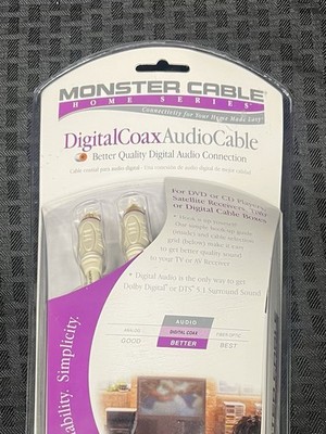 NEW - Monster Cable Digital Coax Audio Cable 8ft 