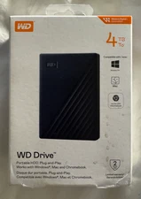 Western Digital WD 4 TB My Passport Portable External Drive WDBPKJ0040BBK-WEWM