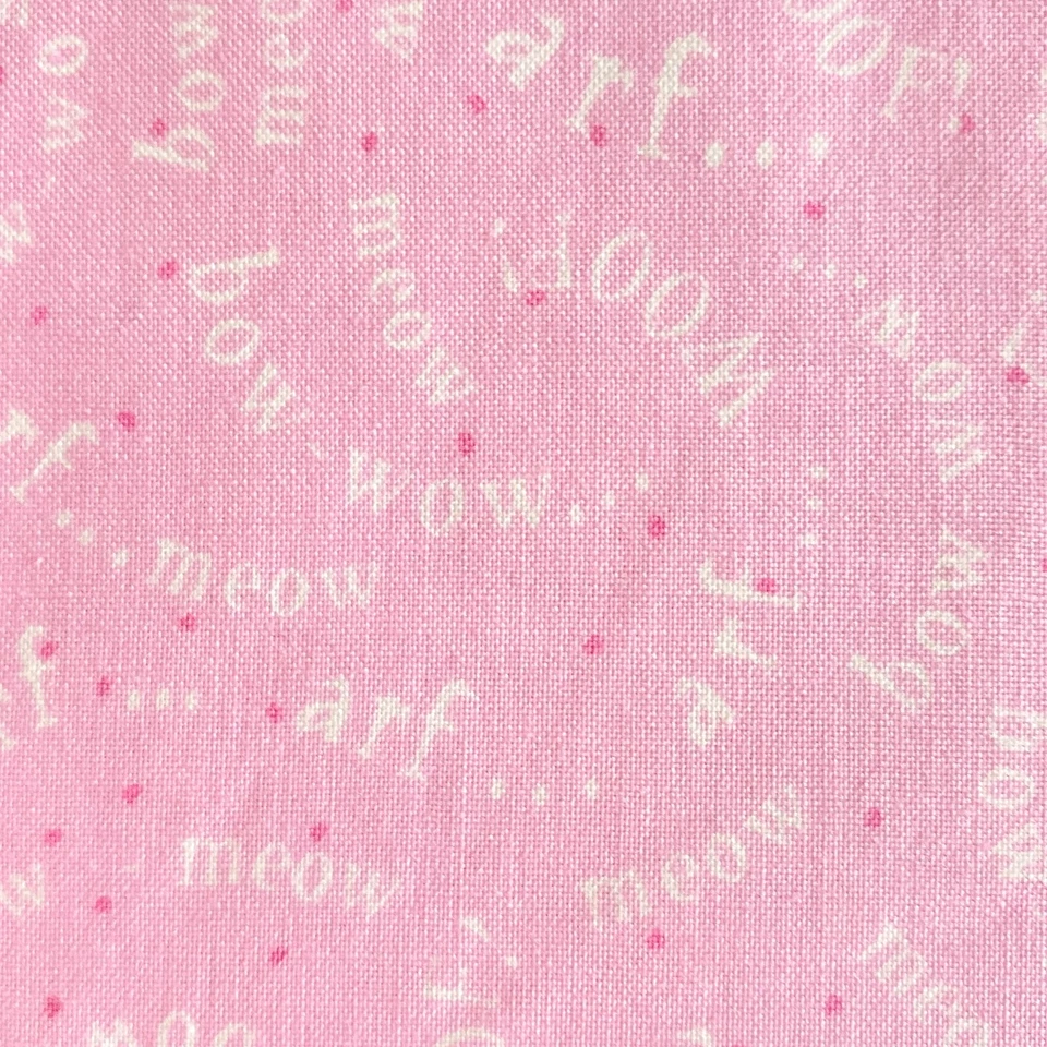 Krazy Kritters Cat Dog Theme Fabric Pink Cotton Print 24x44 - Image 3 of 4