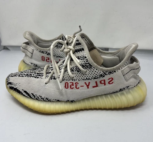 Taglia 10 Adidas Yeezy 350 V2 Zebra Boost Bianco SPEDIZIONE IMMEDIATA CP9654