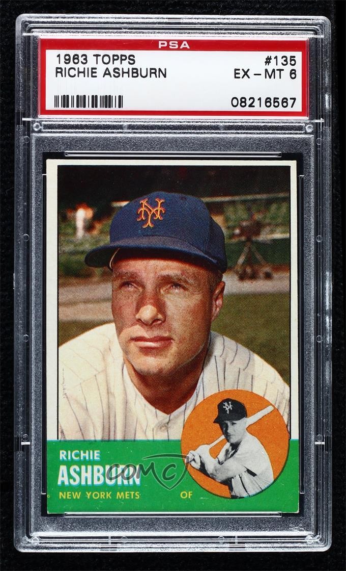 1963 Topps Richie Ashburn #135 PSA 6 HOF 2d2
