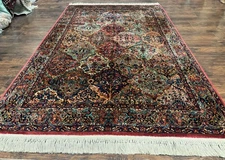 5.9 x 9 Karastan Rug Multicolor Panel Kirman #717, Original 700 Series, Wool