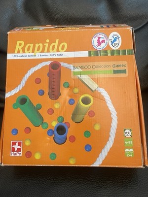 Rapido 100% Natural Bamboo Colored Ball Collection Game by Hape Ages 4+ EUC