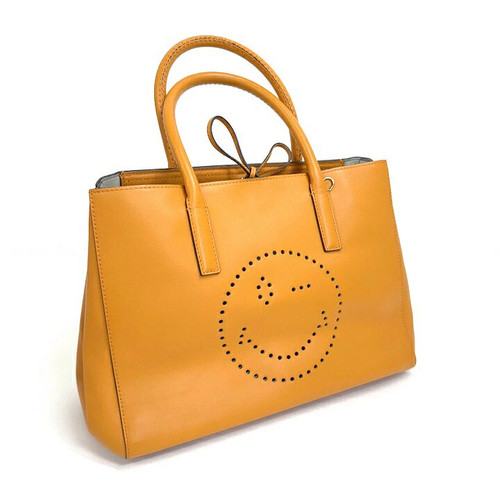 ANYA HINDMARCH EVSMILY WINK TOTE MANUKA HONEY LEATHER
