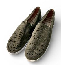 Vionic Kani Slip-On Comfort Loafer Women  s 9 Olive Laser Cut Suede NO INSOLES