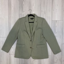 ANN TAYLOR Women  s 14 The Notched two button blazer in double knit Green
