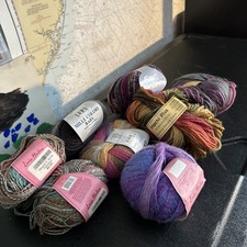 Eight new assorted skeins of color-changing and multicolored yarn see photos 