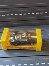 ORIGINAL AURORA T-JET # 1431, LIGHTED MCLAREN ELVA, BLACK/WHITE, IN CASE NICE 