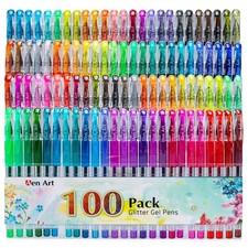 Glitter Gel Pens, 100 Color Glitter Pen Set for Making Cards, 30 More Ink Neo...