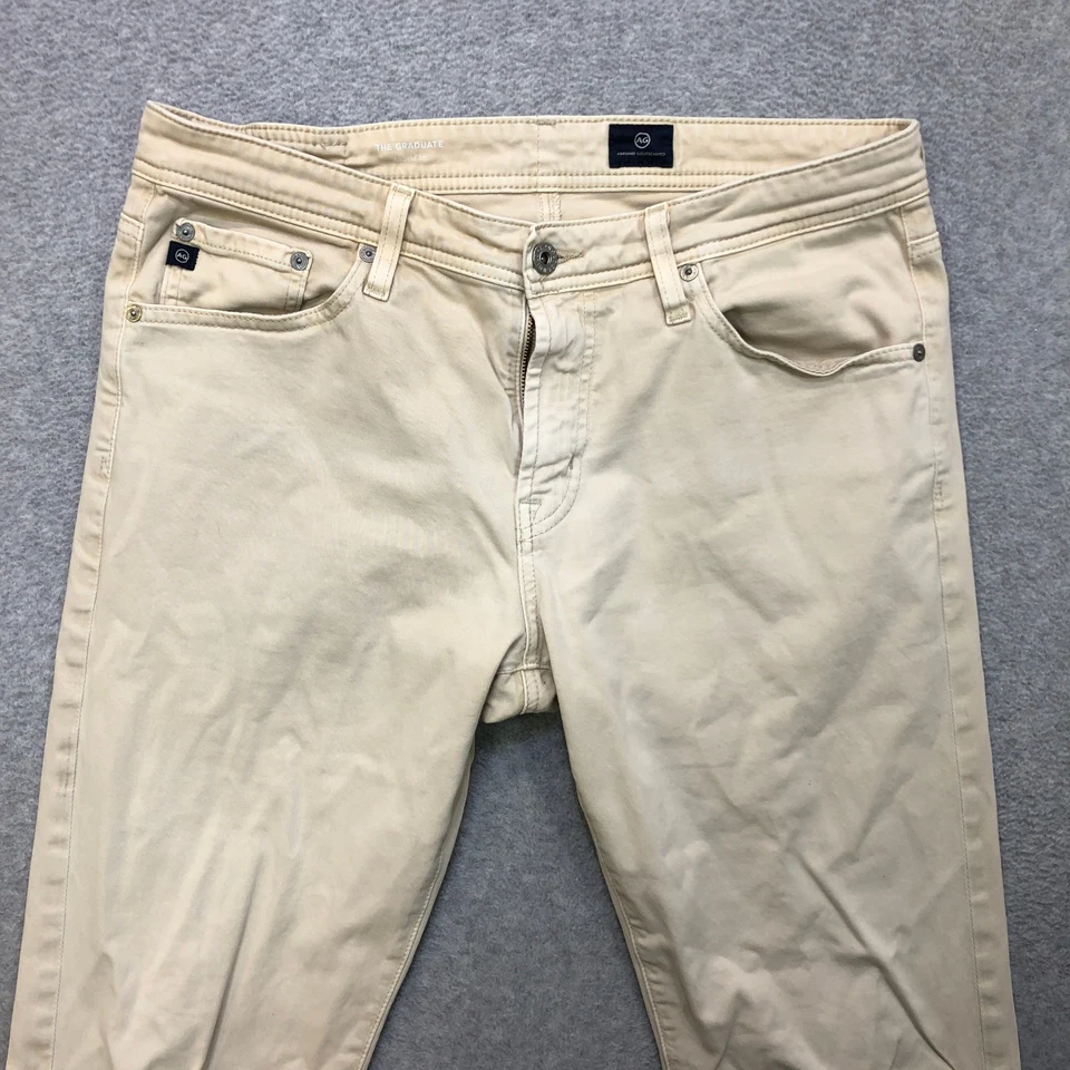 Брюки мужские AG Adriano Goldschmied 32x32 бежевые The Graduate сшитые на заказ выцветшие - Изображение 2 из 4