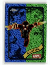 2025 Topps Chrome Marvel Sunfire #22 Blue and Green Shimmer Refractor /199