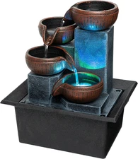 Tabletop Water Fountain-Water Fall Fountains-Indoor Desktop Fountain with Audibl