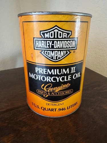 Vintage Harley Davidson Motorcycle Oil Quart API-SF Cardboard Can 1970s