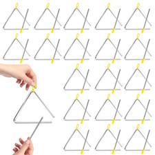 20 Pcs 6 Inch Triangle Instrument with Striker, Steel