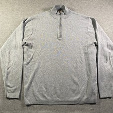 Peter Millar Crown Sport Mens Gray 1/4 Zip Sweater 1947 Lightweight Size M
