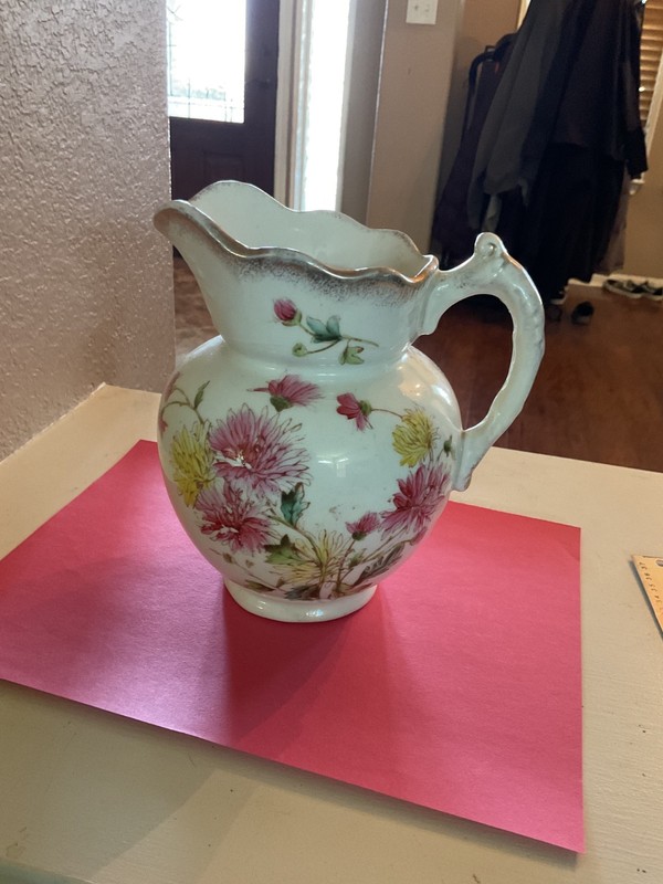 Beautiful Vintage Maddocks and Lamberton pink and yellow floral pitcher
