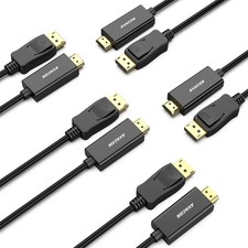 4K DisplayPort to HDMI 6 Feet Cable 5 Pack, Uni-Directional DP 1.2 Computer to