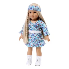 Julie Inspired Blue Paisley Mini Dress 18" Doll Clothes For American Girl Dolls