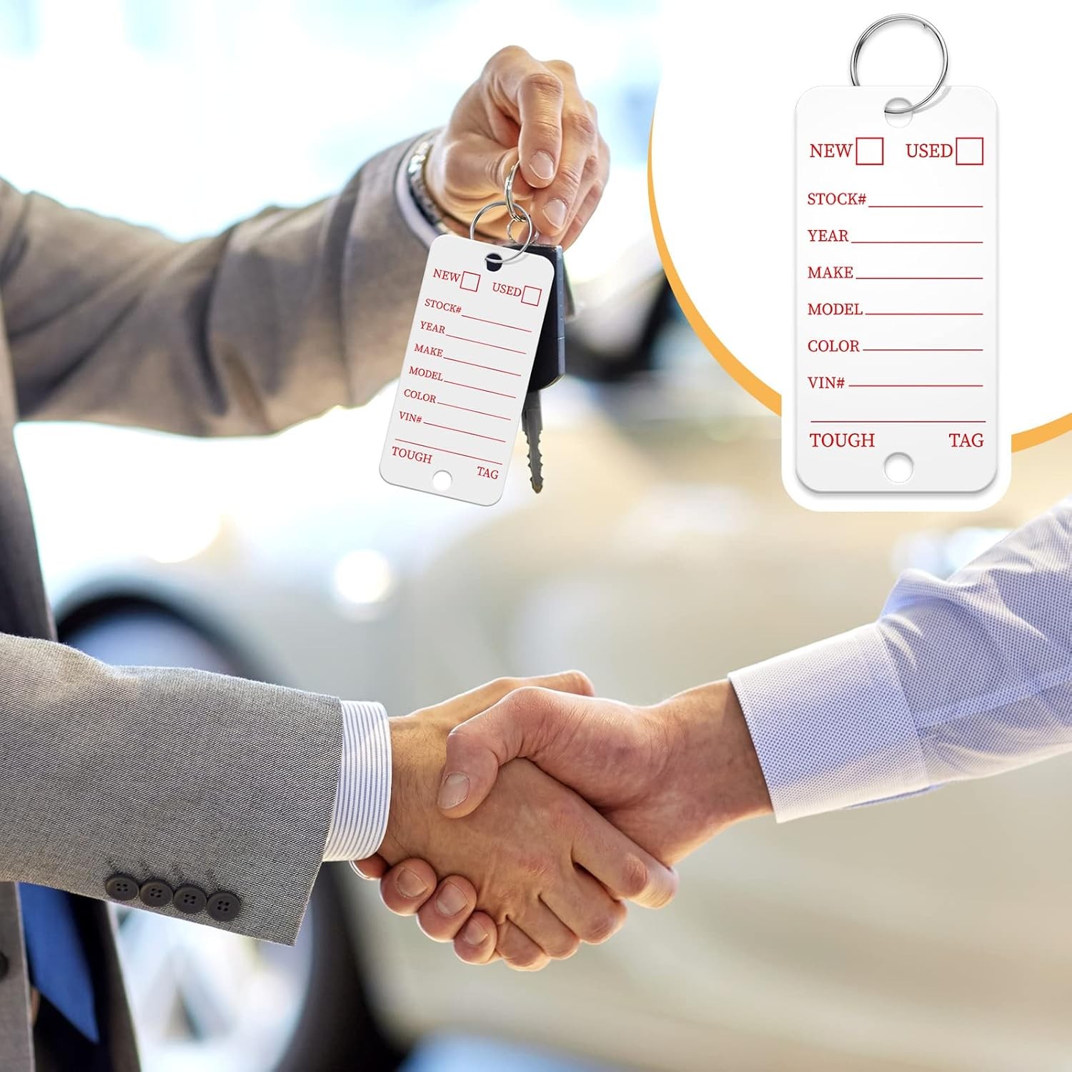 500 Pieces Yexiya Poly Key Tags Plastic Dealership Car Key Tags with Labels