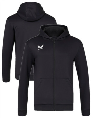 Castore Herren Brushback Hoodie Schwarz Full Zip Logo Kapuzenpullover - Neu
