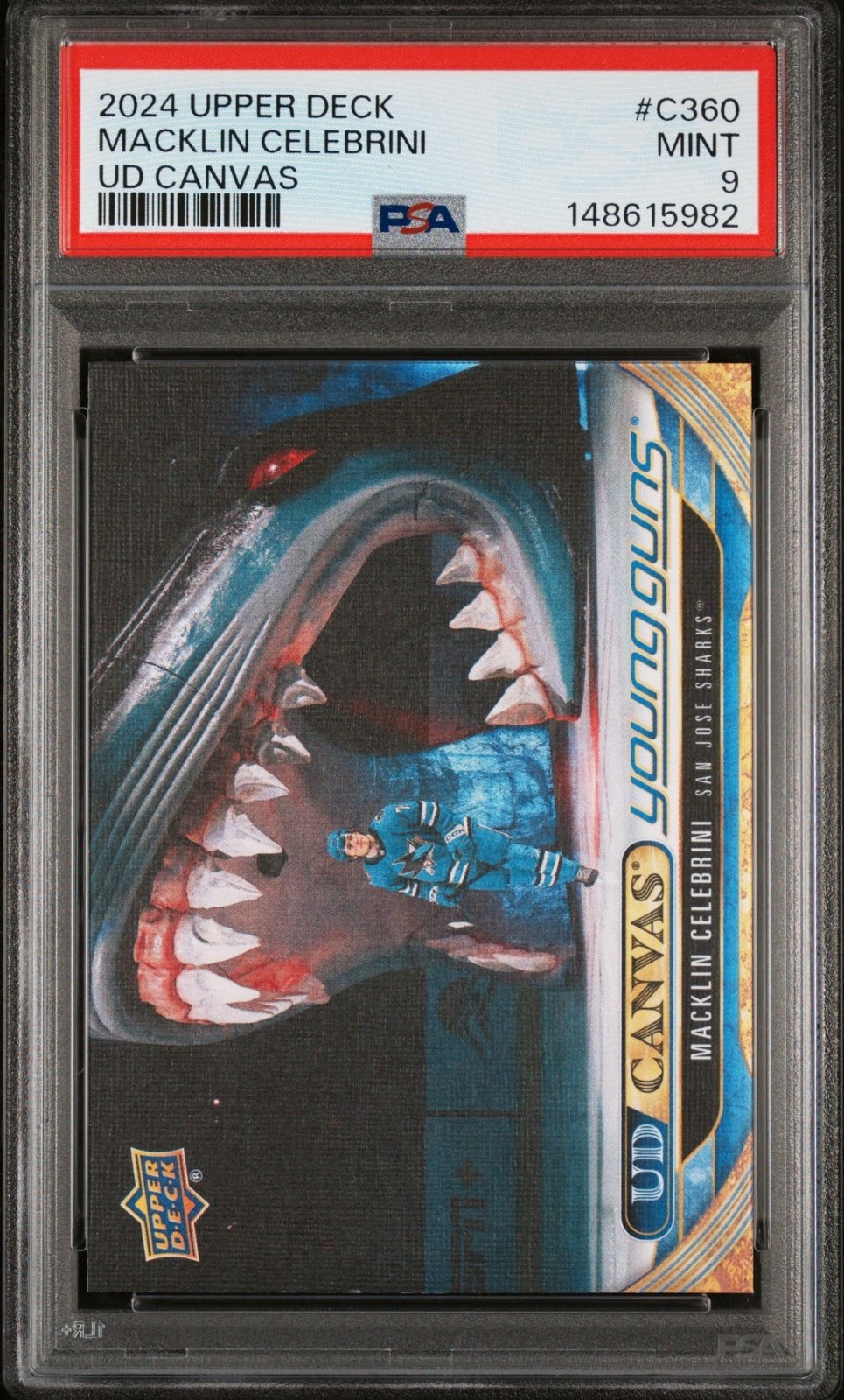 2024-25 Upper Deck Macklin Celebrini UD Canvas Young Guns Rookie #C360 PSA 9