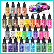 Airbrush Paint Set - 30 Colors Ready to Spray Airbrush Kit with 2 Cleaning Br...