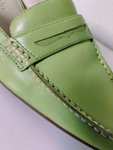 VTG 90's apostrophe "Veronica" Sea Foam Green Penny Loafer Style Mules 7-M/37 - Picture 11 of 12