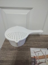 Tazón de plástico para lavadora de arroz con tapa de colador colador de cocina blanco escurridor