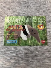 1998 TY Beanie Babies BBOC S1 Birthday Rookie ANTS The Anteater Red FOIL Card