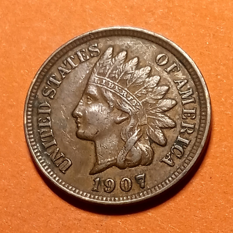 ■ 1907 INDIAN PENNY ONE CENT ☐ VF Full Liberty