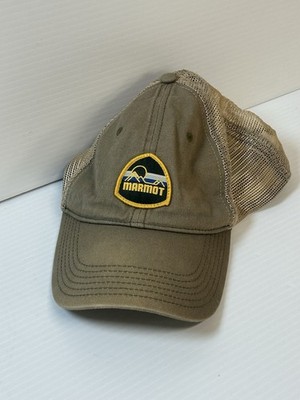 Marmot Snapback Hat Tan Beige Mountain Patch Cap