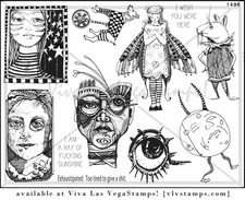 Unmounted Rubber Stamp Plate, Unmounted/Uncut Pink Rubber Stamps